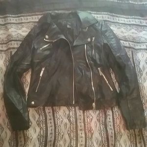 Black faux leather jacket